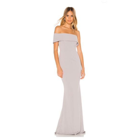 Katie May Titan One-Shoulder Cutout Crepe Gown 4 - Picture 1 of 7